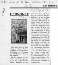 Testimonios  [artículo].