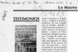 Testimonios  [artículo].