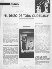 "El deseo de toda ciudadana"  [artículo] Patricio Rojas.