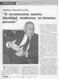 "Si reconocemos nuestra identidad, tendremos un inmenso porvenir"  [artículo].