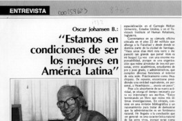 "Estamos en condiciones de ser los mejores en América Latina"  [artículo].
