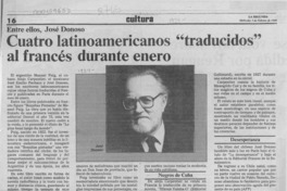 Cuatro latinoamericanos "traducidos" al francés durante enero  [artículo].