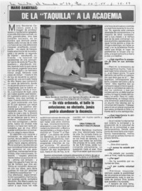 De la "taquilla" a la Academia  [artículo] Héctor Véliz.