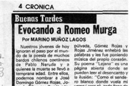 Evocando a Romeo Murga  [artículo] Marino Muñoz Lagos.
