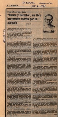 "Humor y derecho", un libro irreverente escrito por un abogado  [artículo] Tizio.