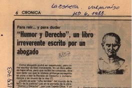 "Humor y derecho", un libro irreverente escrito por un abogado  [artículo] Tizio.