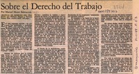 Sobre el derecho del trabajo  [artículo] Manuel Montt Balmaceda.