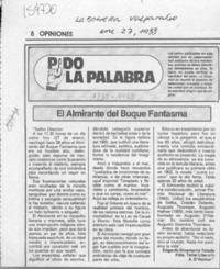 El Almirante del buque fantasma  [artículo] Edgardo Dinamarca Toledo.