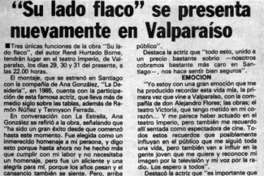 "Su lado flaco" se presenta nuevamente en Valparaíso