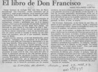 El libro de Don Francisco  [artículo] Hugo Rolando Cortés.