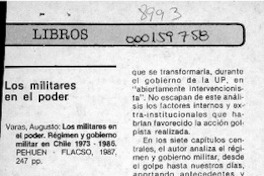 Los militares en el poder  [artículo] Mario Sepúlveda Squella.