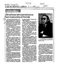 Novelistas latinoamericanos son traducidos al francés  [artículo].