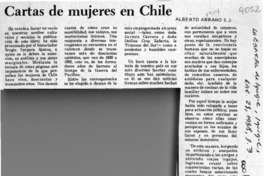 Cartas de mujeres en Chile  [artículo] Alberto Arraño.
