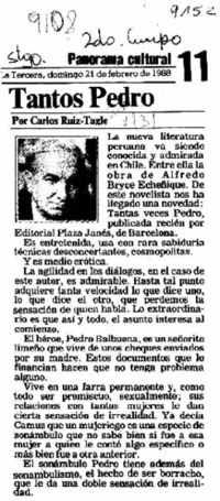 Tantos Pedro  [artículo] Carlos Ruiz Tagle.