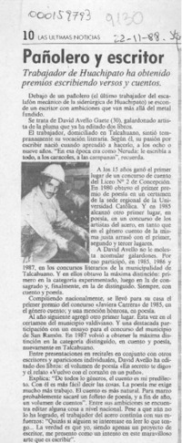 Pañolero y escritor  [artículo].