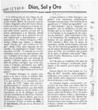 Dios, sol y oro  [artículo] Andrés Sabella.