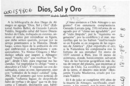 Dios, sol y oro  [artículo] Andrés Sabella.