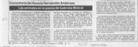 Los animales en la poesía de Gabriela Mistral  [artículo] Horacio Hernández Anderson.