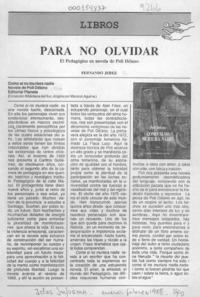 Para no olvidar  [artículo] Fernando Jerez.
