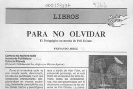 Para no olvidar  [artículo] Fernando Jerez.