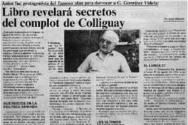 Libro revelará secretos del complot de Colliguay