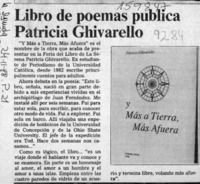 Libro de poemas publica Patricia Ghivarello  [artículo].