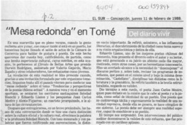 "Mesa redonda" en Tomé  [artículo] Cronos.
