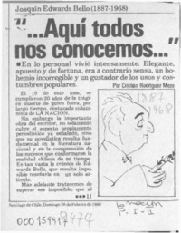 " -- Aquí todos nos conocemos -- "  [artículo] Cristián Rodríguez Meza.