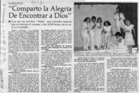 Carloco, "Comparto la alegría de encontrar a Dios"  [artículo].
