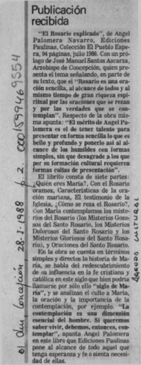 Publicación recibida  [artículo].