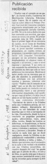 Publicación recibida  [artículo].