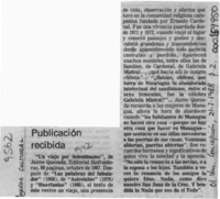 Publicación recibida  [artículo].