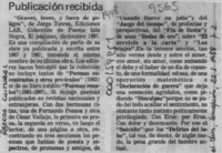 Publicación recibida  [artículo].