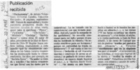 Publicación recibida  [artículo].