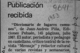 Publicación recibida  [artículo].