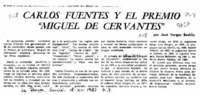 Carlos Fuentes y el Premio "Miguel de Cervantes"  [artículo] José Vargas Badilla.