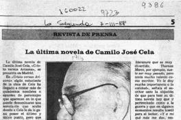 La Ultima novela de Camilo José Cela  [artículo].