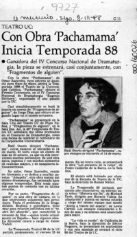 Con obra "Pachamama" inicia temporada 88  [artículo].