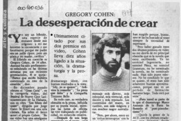La desesperación de crear  [artículo] C. D. T.