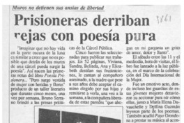 Prisioneras derriban rejas con poesía pura  [artículo].