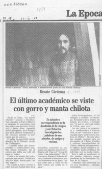 El último académico se viste con gorro y manta chilota  [artículo] E. C.