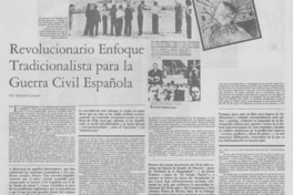 Revolucionario enfoque tradicionalista para la guerra civil española