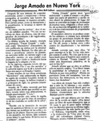 Jorge Amado en Nueva York  [artículo] Mary Beth Sullivan.