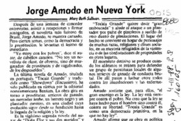 Jorge Amado en Nueva York  [artículo] Mary Beth Sullivan.