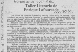 Taller literario de Enrique Lafourcade  [artículo].