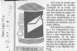 Muerte de Cassigoli  [artículo] Odette Baltra.