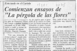 Comienzan ensayos de "La pérgola de las flores"  [artículo].