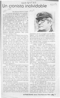 Un cronista inolvidable  [artículo] Marino Muñoz Lagos.