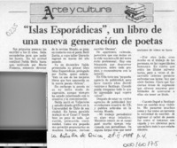 "Islas esporádicas", un libro de una nueva generación de poetas  [artículo].
