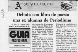 Debuta con libro de poesía una ex alumna de periodismo  [artículo].